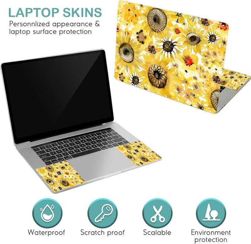 DINKY Laptop Skin Sticker Decal, 12" 13" 13.3" 14" 15" 15.4" 15.6 inch Laptop Universal Reusable Vinyl Skin Stickers Cover Art Decal Notebook PC Personalized Protector-Flora - Image 3